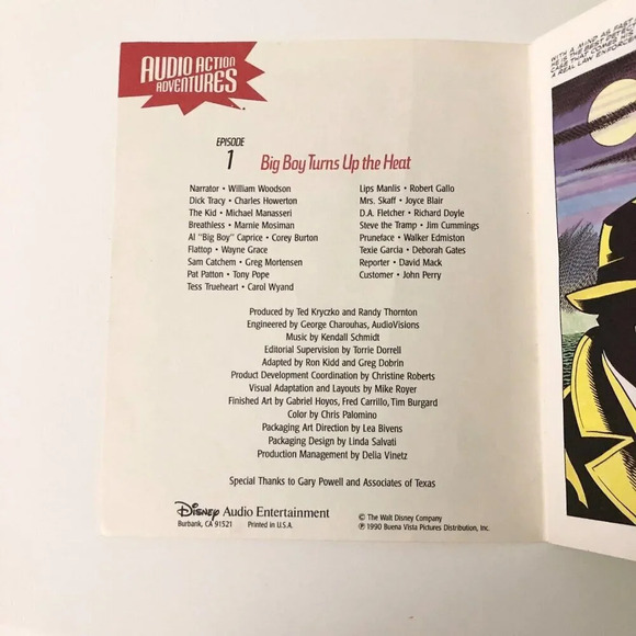 Vtg  1990 Dick Tracy Episode 1 Big Boy Turns Up The Heat Cassette Tape and Book - Picture 7 of 15